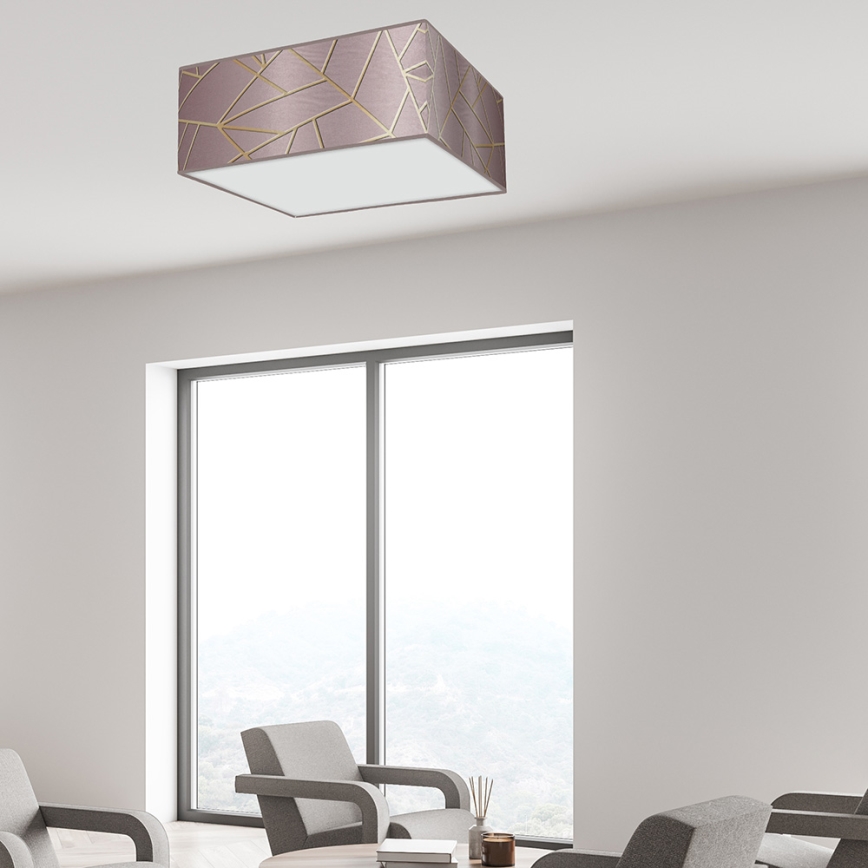 Iluminação de teto ZIGGY 3xE27/60W/230V rosa/dourada