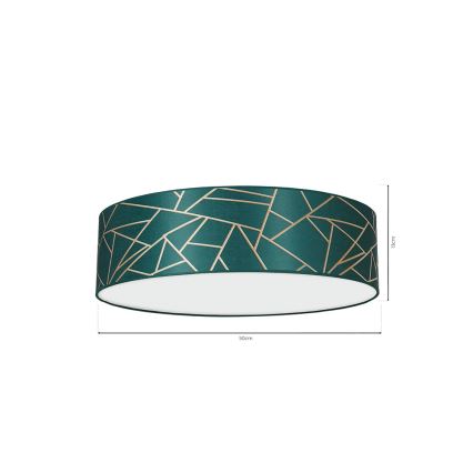 Iluminação de teto ZIGGY 3xE27/60W/230V turquesa/dourada