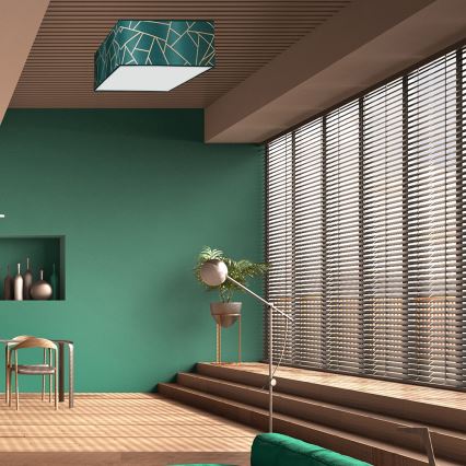 Iluminação de teto ZIGGY 3xE27/60W/230V verde/dourada