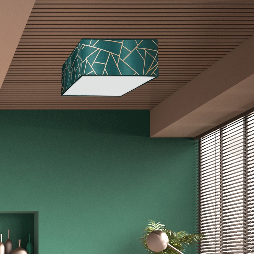 Iluminação de teto ZIGGY 3xE27/60W/230V verde/dourada
