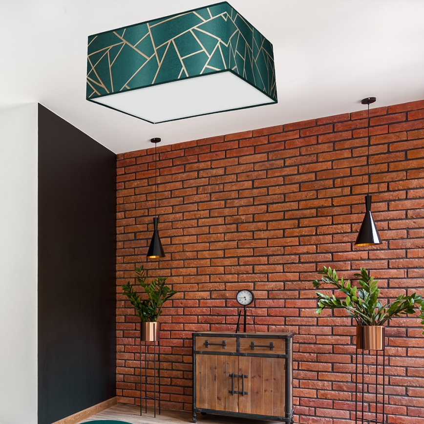 Iluminação de teto ZIGGY 3xE27/60W/230V verde/dourada
