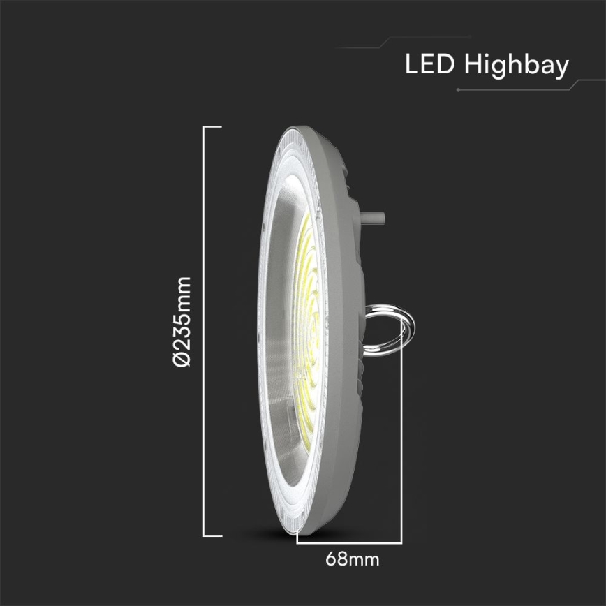Iluminação de trabalho LED High Bay LED/100W/230V 3000/4000/6500K IP65 ø 23,5 cm