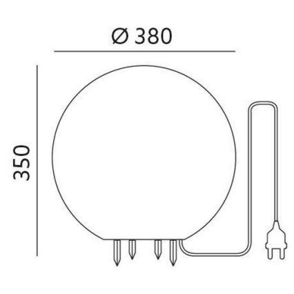 Iluminação decorativa exterior GARDEN BALL 1xE27/40W/230V IP65 d. 38 cm