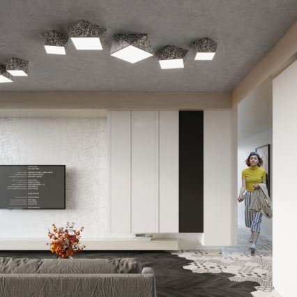 Iluminação do teto HEXA 2xE27/60W/230V prateada