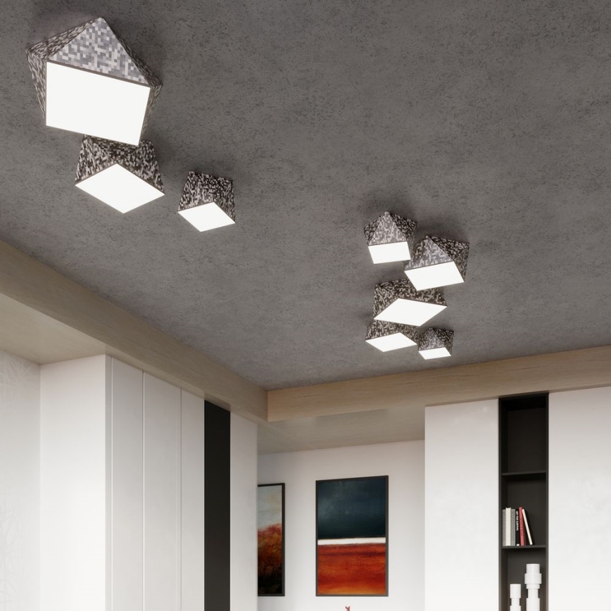 Iluminação do teto HEXA 2xE27/60W/230V prateada