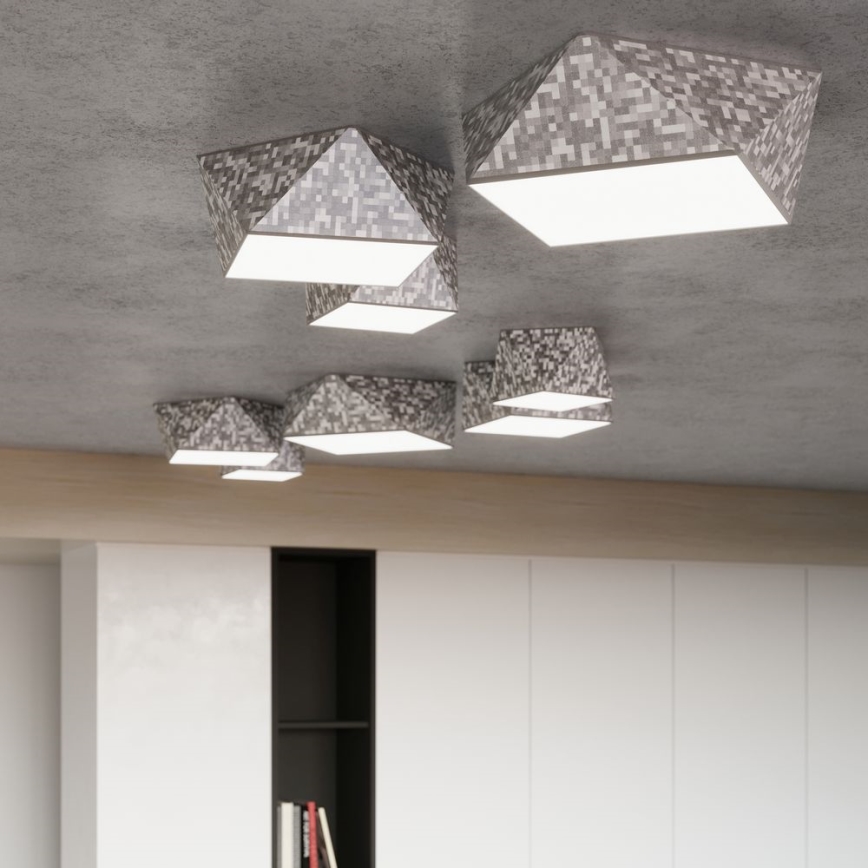 Iluminação do teto HEXA 2xE27/60W/230V prateada