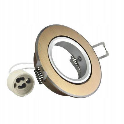 Iluminação embutida EAST OPAL 1xGU10/8W/230V diâmetro 8,5 cm dourado