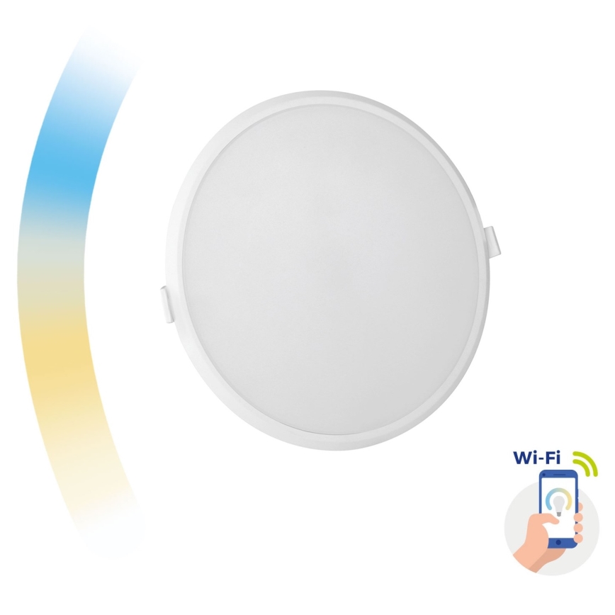 Iluminação embutida LED com regulação ALGINE LED/22W/230V Wi-Fi Tuya redonda