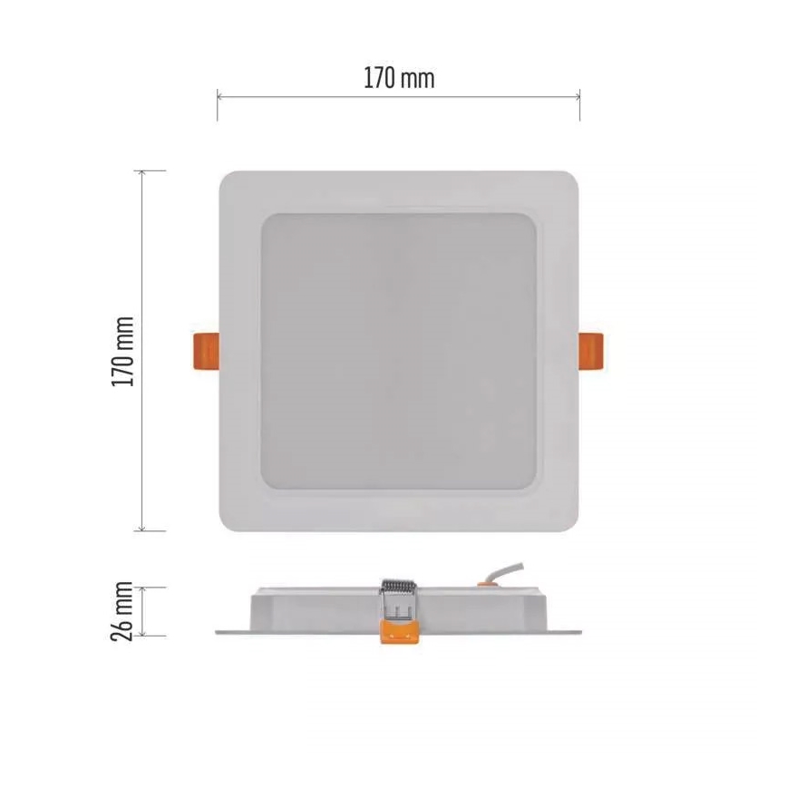 Iluminação embutida LED LED/18W/230V 17x17 cm branco