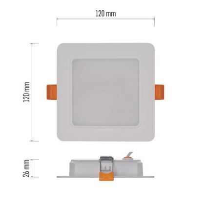Iluminação embutida LED LED/9W/230V 12x12 cm branco