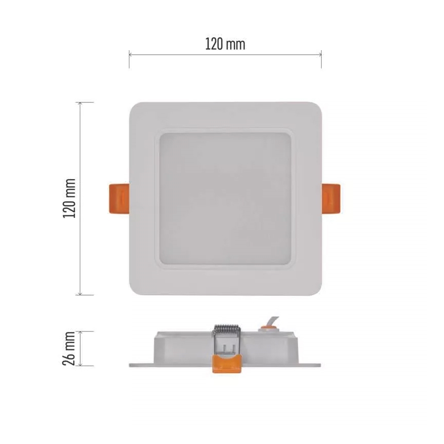 Iluminação embutida LED LED/9W/230V 12x12 cm branco