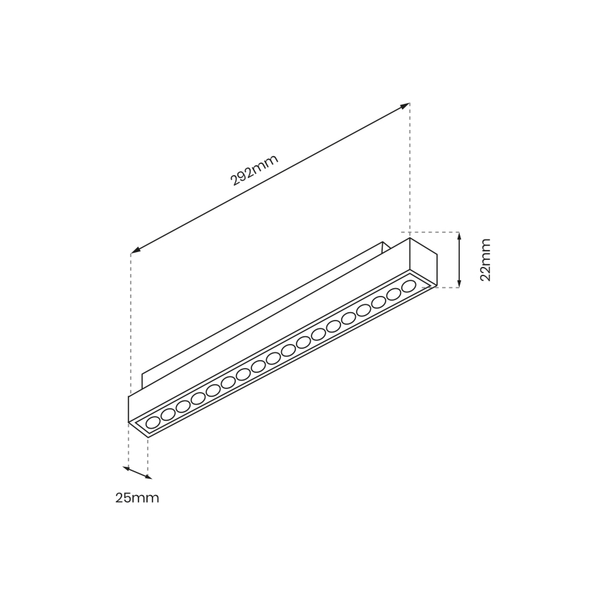 Iluminação embutida LED MAGNETIC TRACK LED/18W/48V 4000K