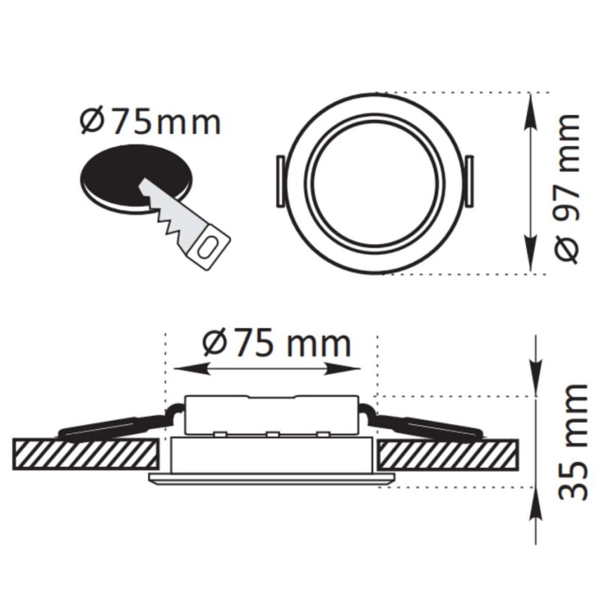 Iluminação embutida LED ZOE LED/4,8W/230V branco