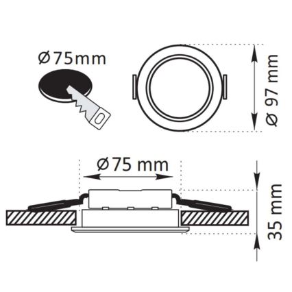 Iluminação embutida LED ZOE LED/4,8W/230V prateado
