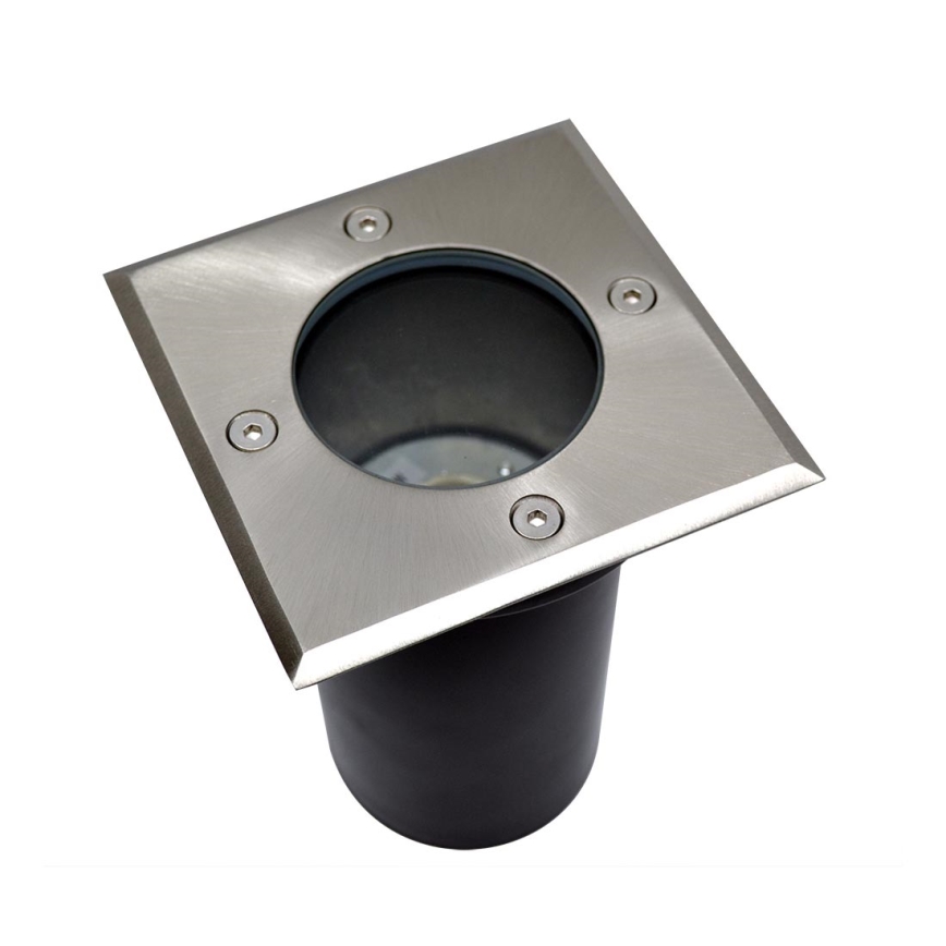 Iluminação exterior de entrada 1xGU10/30W/230V IP44 mate cromado