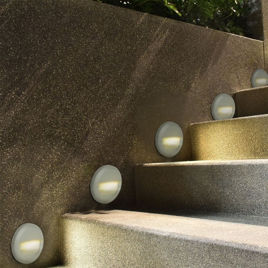 Iluminação exterior de escada LED LED/2W/230V IP65 3000K cinzento