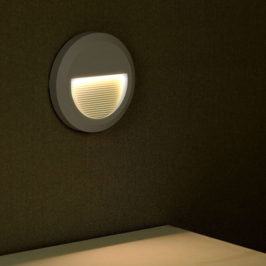 Iluminação exterior de escada LED LED/2W/230V IP65 3000K cinzento