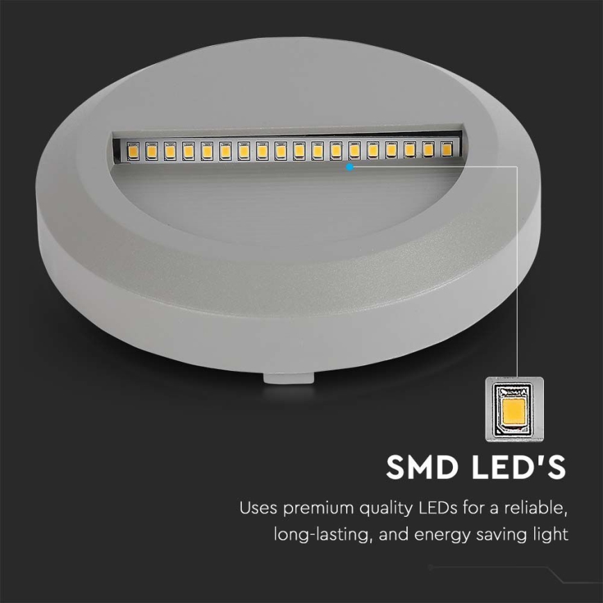 Iluminação exterior de escada LED LED/2W/230V IP65 3000K cinzento