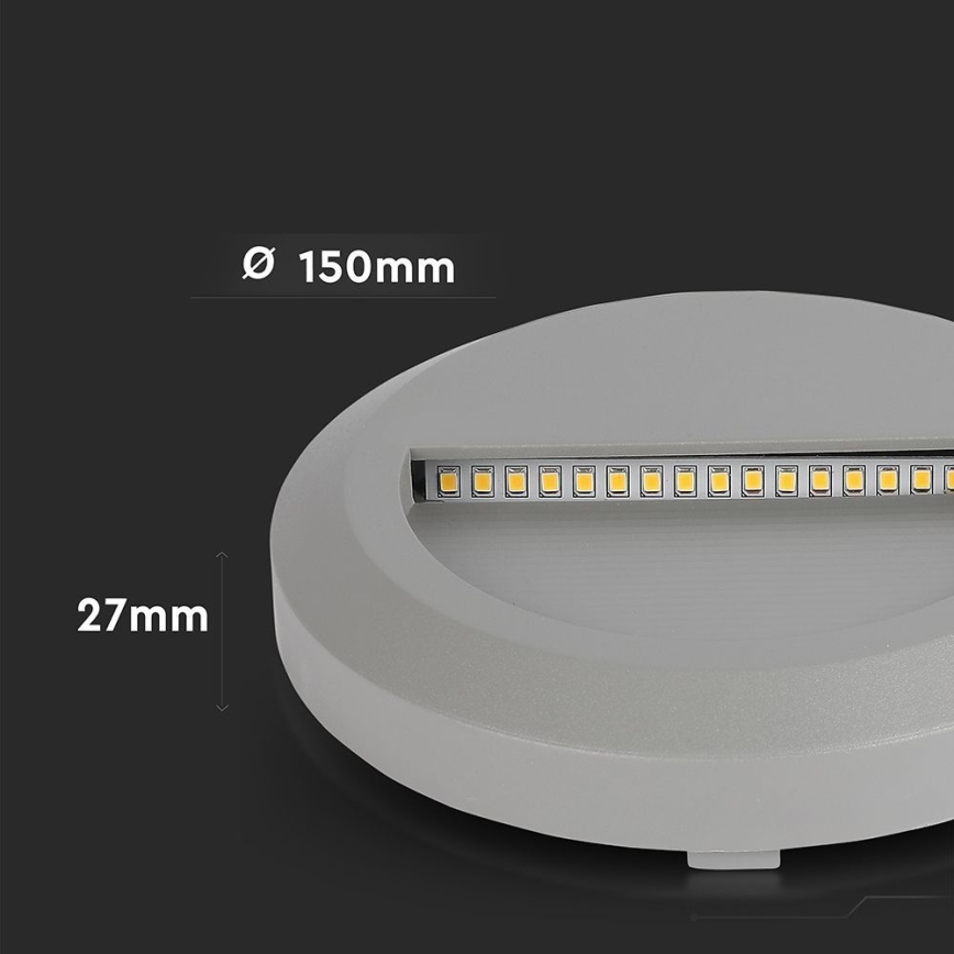 Iluminação exterior de escada LED LED/2W/230V IP65 3000K cinzento