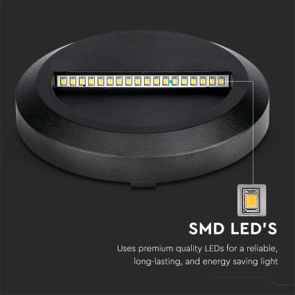 Iluminação exterior de escada LED LED/2W/230V IP65 3000K preto
