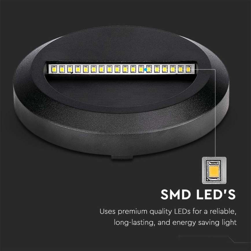Iluminação exterior de escada LED LED/2W/230V IP65 3000K preto