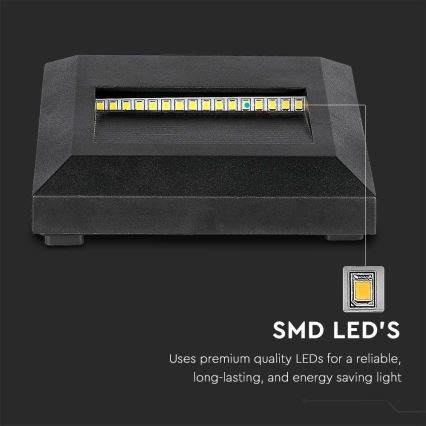 Iluminação exterior de escada LED LED/2W/230V IP65 4000K preto