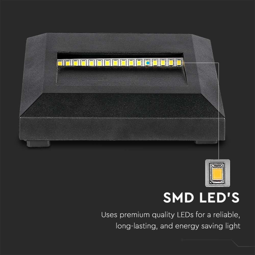 Iluminação exterior de escada LED LED/2W/230V IP65 4000K preto