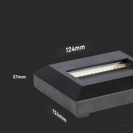 Iluminação exterior de escada LED LED/2W/230V IP65 4000K preto