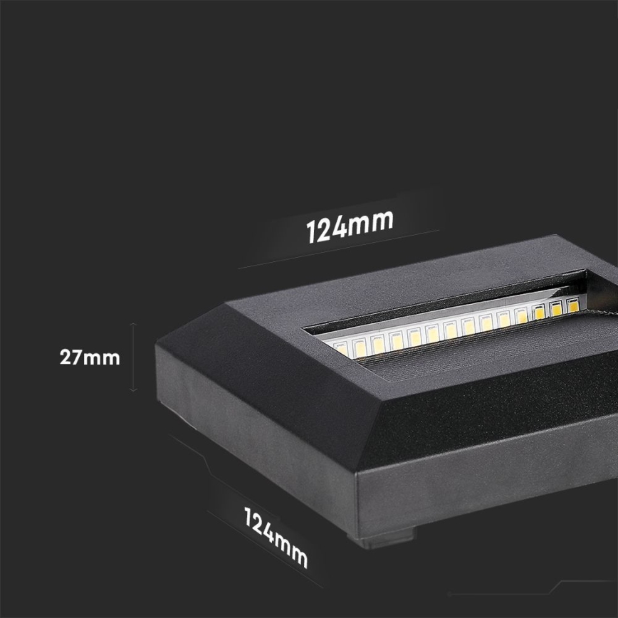 Iluminação exterior de escada LED LED/2W/230V IP65 4000K preto