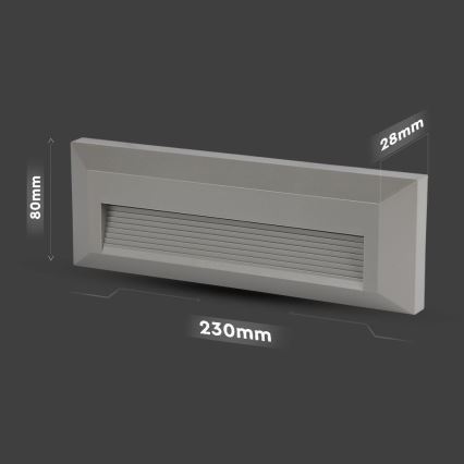 Iluminação exterior de escada LED LED/3W/230V IP65 3000K cinzento