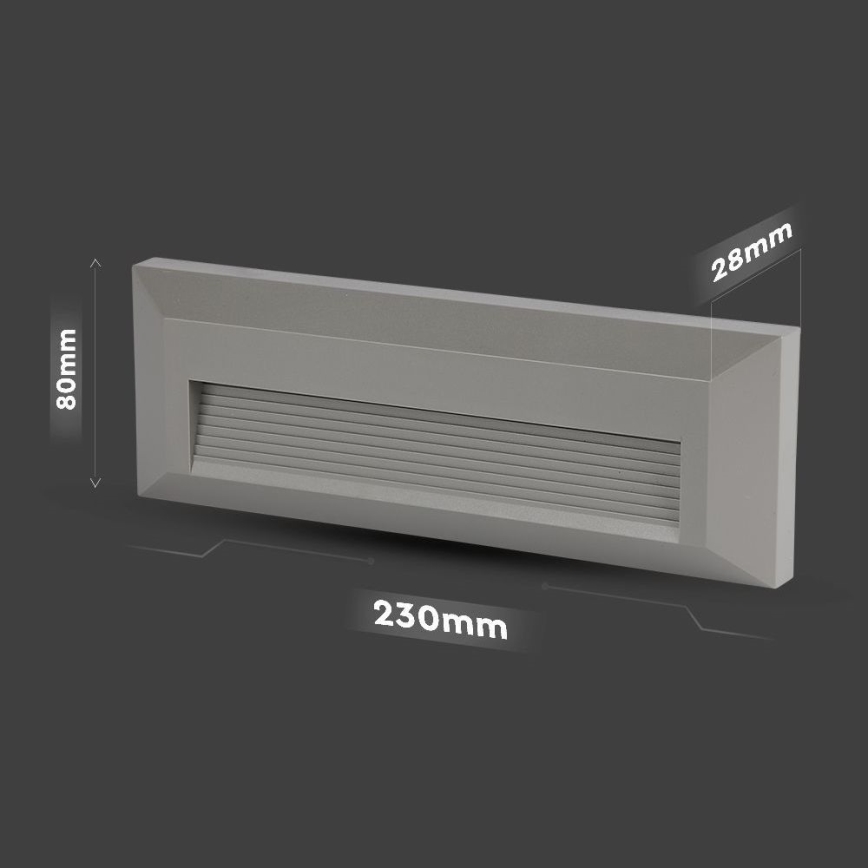 Iluminação exterior de escada LED LED/3W/230V IP65 3000K cinzento