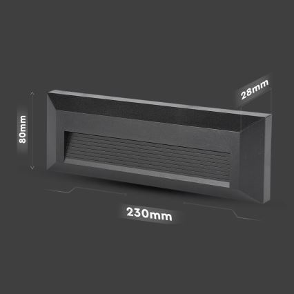 Iluminação exterior de escada LED LED/3W/230V IP65 3000K preto
