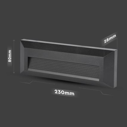 Iluminação exterior de escada LED LED/3W/230V IP65 4000K preto