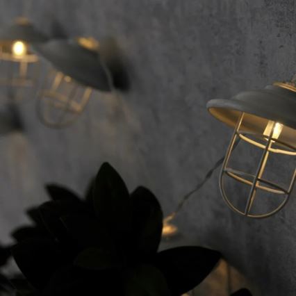 Iluminação exterior decorativa LED LOFT 10xLED/2xAAA