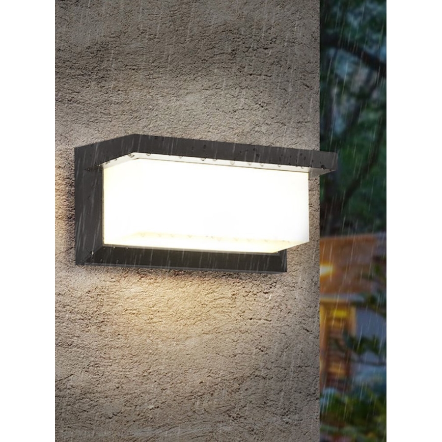 Iluminação de parede exterior LED com lâmpada e sensor de anoitecer NEELY 1xE27/9W/230V IP54 antracite
