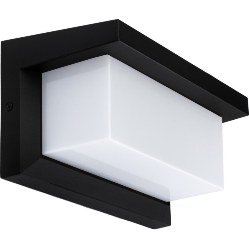 Iluminação de parede exterior LED com lâmpada e sensor de anoitecer NEELY 1xE27/9W/230V IP54 preto