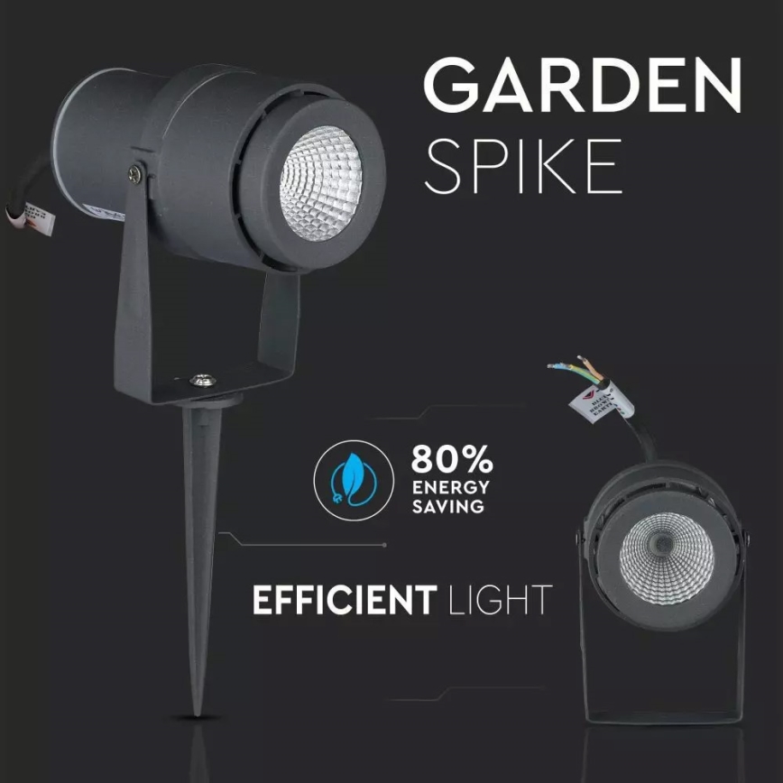 Iluminação exterior LED LED/12W/100-240V IP65 cinzento - iluminação verde