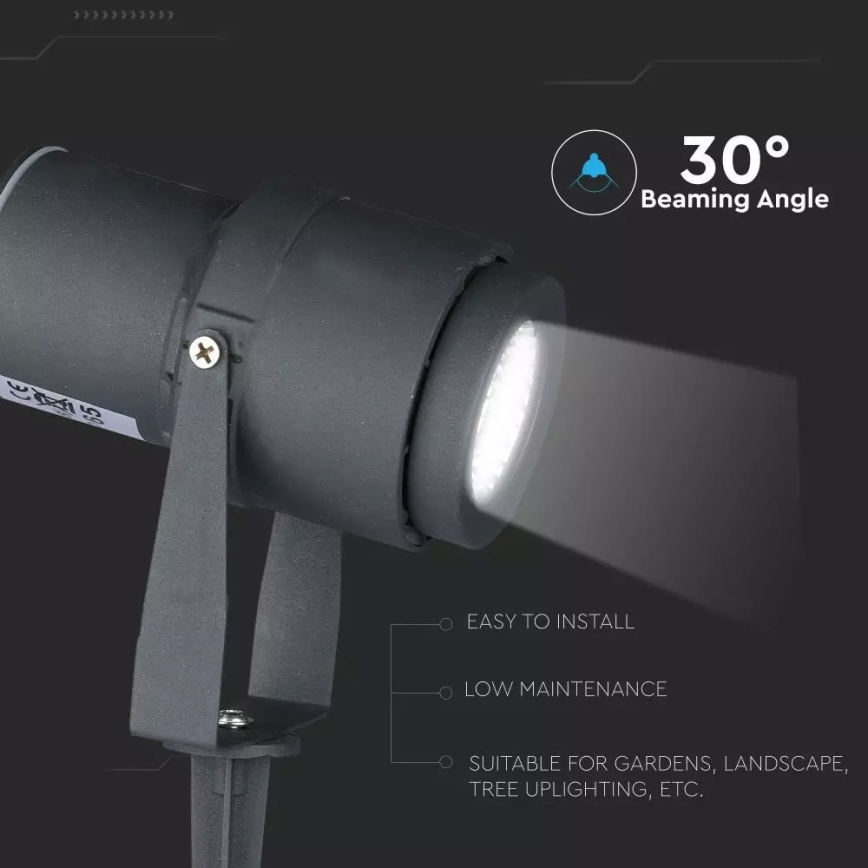 Iluminação exterior LED LED/12W/100-240V IP65 cinzento - iluminação verde