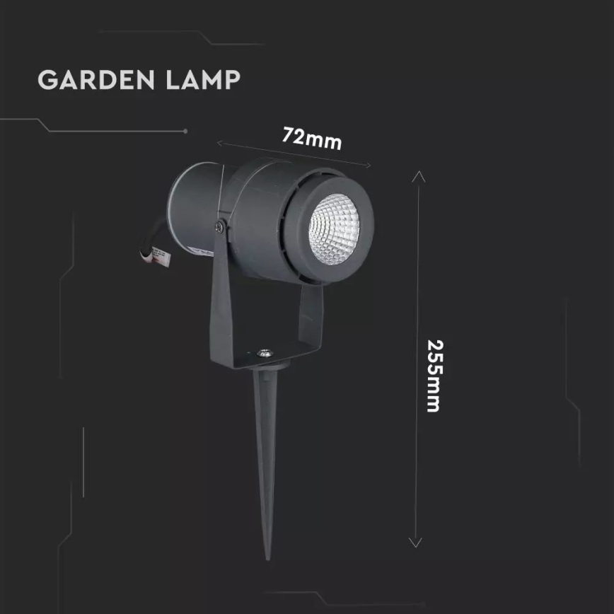 Iluminação exterior LED LED/12W/100-240V IP65 cinzento - iluminação verde