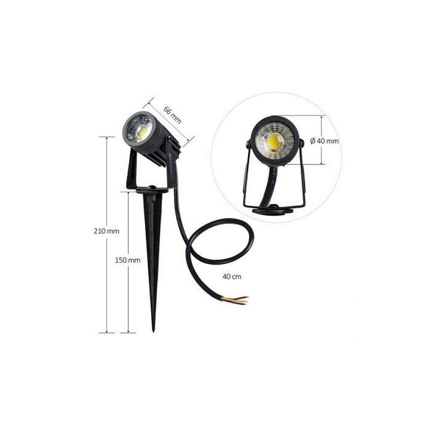 Iluminação exterior LED LED/3W/230V 2800K IP67 preto