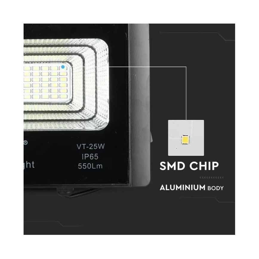 Iluminação exterior solar LED com regulação LED/12W/3,2V 6000K IP65 + CR