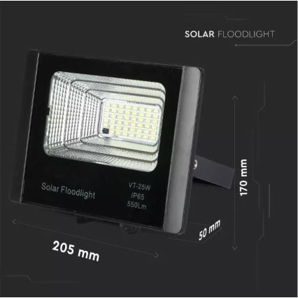 Iluminação exterior solar LED com regulação LED/12W/3,2V 6000K IP65 + CR