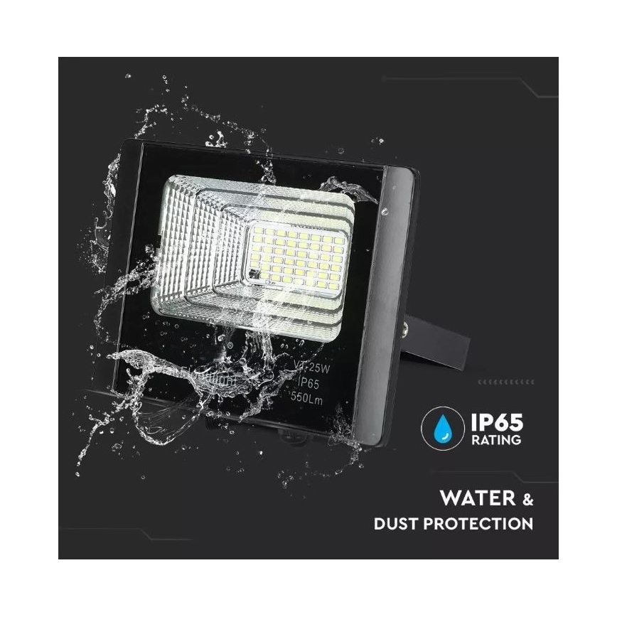 Iluminação exterior solar LED com regulação LED/12W/3,2V 6000K IP65 + CR