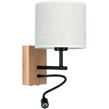 Iluminação flexível BOHO 1xE27/25W + LED/1W/230V carvalho