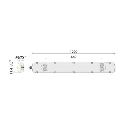 Iluminação fluorescente industrial 2xG13/18W/230V IP65 1200mm