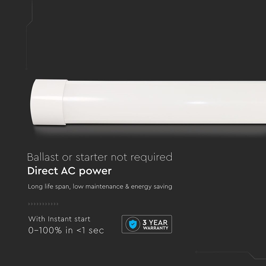Iluminação fluorescente LED/20W/230V 6500K 60 cm branco