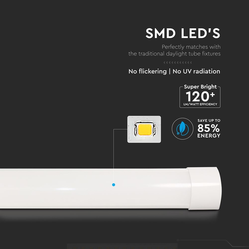 Iluminação fluorescente LED/20W/230V 6500K 60 cm branco