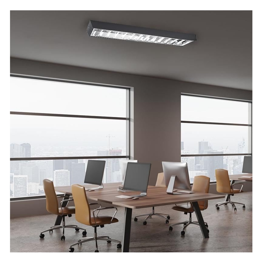 Iluminação fluorescente T8 2xG13/18W/230V 120 cm preto