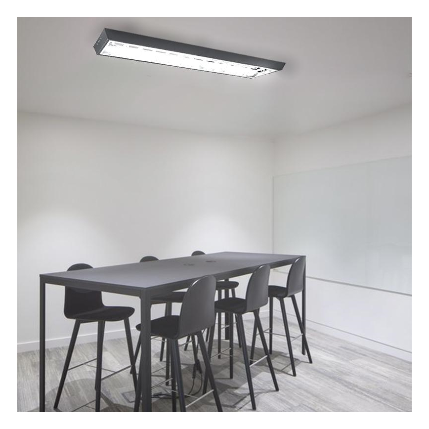 Iluminação fluorescente T8 2xG13/18W/230V 120 cm preto