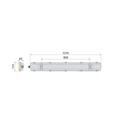 Iluminação industrial fluorescente LED 2xG13/18W/230V IP65 1270 mm